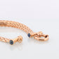 14k Bismark Chain Mesh Bracelet. Sapphire Clasp Chain Mesh link Yellow gold Italian Byzantine Bracelet. Sapphire Cabochon (st374)
