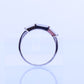 Vintage 14k White Gold Wedding Band with 3 (triple) stone CZs. Baguette cut. Rectangle or Emerald band. st(88)