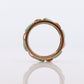 14k Green White Jade cabochon ring. Apple translucent green Leaf open band. Jade Eternity band st(120)