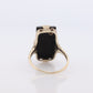 Art Deco Onyx and Diamond Ring. 14k Yellow Gold Rectangle Onyx and Diamond ring. Mourning ring. st(115)