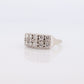 14k Diamond Row Cluster ring. 1ctw of genuine Natural diamonds. 14k White gold Cluster Signet diamond band. st(322)