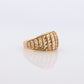 14k Textured Wide Dome 14k Yellow Gold Band. 14k Engraved and Textured ring. Diamond Cut Dome ring. st(144)