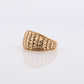 14k Textured Wide Dome 14k Yellow Gold Band. 14k Engraved and Textured ring. Diamond Cut Dome ring. st(144)