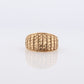 14k Textured Wide Dome 14k Yellow Gold Band. 14k Engraved and Textured ring. Diamond Cut Dome ring. st(144)
