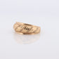 14k Textured Diagonal Wide Dome 14k Yellow Gold Band. 14k Engraved and Textured ring. Diamond Cut Dome ring. st(144)