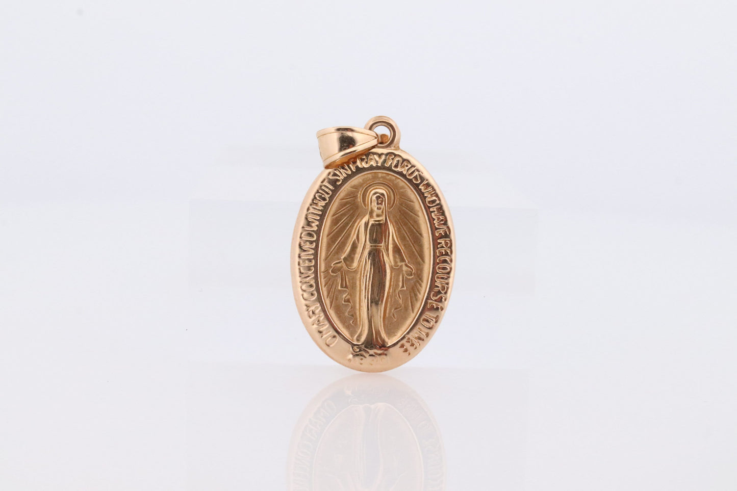 Vintage 14k Yellow Gold Pendant. Marian Cross. Madonna Pendant. VIRGIN Mary Pendant. Mother Medallion for Necklace or Medal st92(