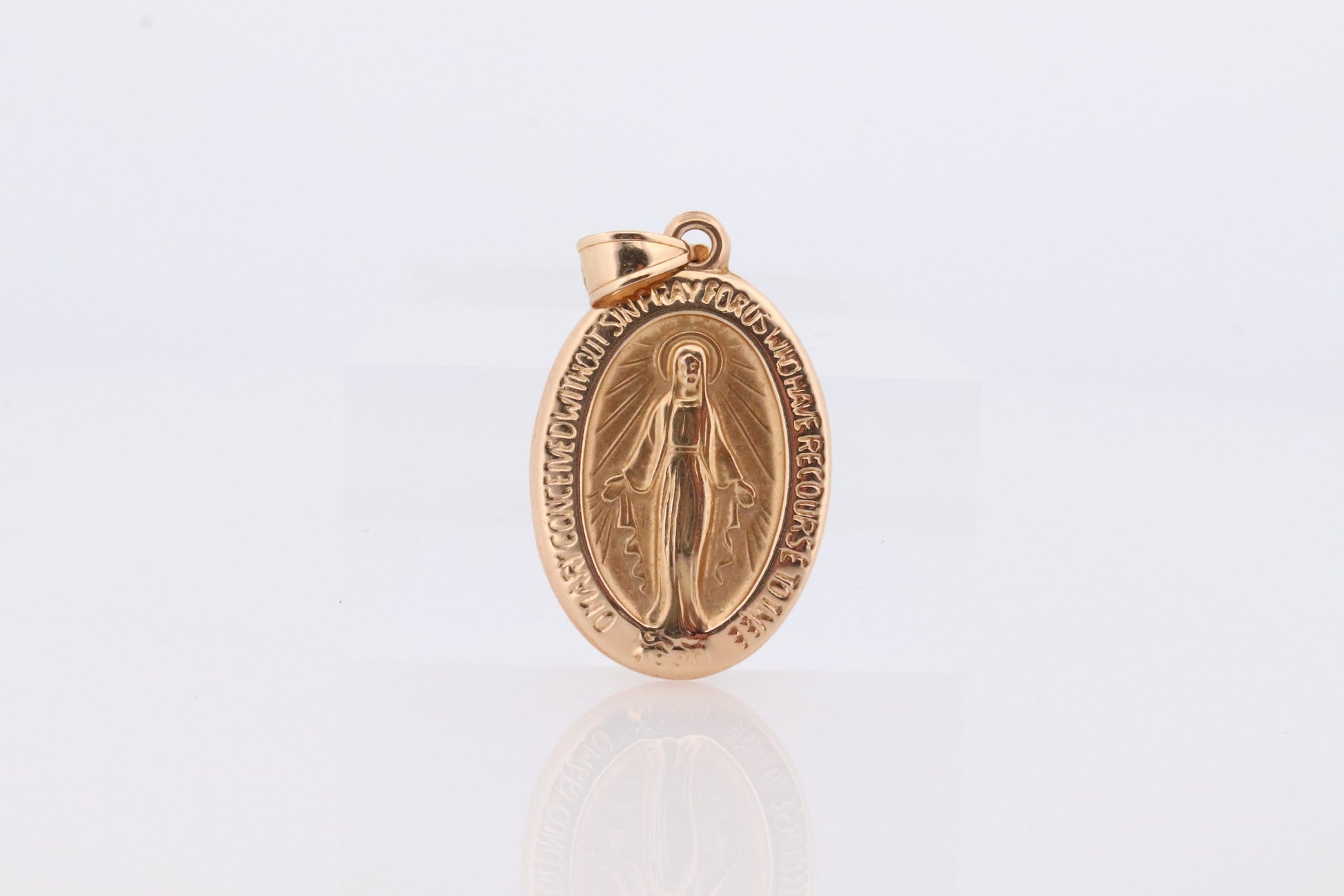 Vintage 14k Yellow Gold Pendant. Marian Cross. Madonna Pendant. VIRGIN Mary Pendant. Mother Medallion for Necklace or Medal st92(