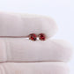 Oval GARNET 14k Gold Stud Earrings. Cherry red Garnet studs. Minimalist dainty earrings. st(42)