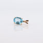 14k Blue TOPAZ Pendant. High quality solitaire oval pendant piece. st(42)