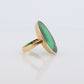 18k Green Jade Thin Glass ring. Jade Bezel set ring. Very rare Jade Flat Signet ring. st(295)