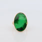 18k Green Jade Thin Glass ring. Jade Bezel set ring. Very rare Jade Flat Signet ring. st(295)