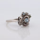 10k Blooming Flower and leaves ring. Multi gem Topaz flower ring. st(89)