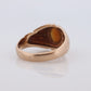 10k Tiger Eye Oval Cabochon ring. CD TigerEye bezel set 10k signet ring. st(192)