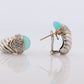 David Yurman 18k Sterling Silver CABLE Earrings. Authentic David Yurman Diamond and Chalcedony ACORN earrings st(403)