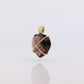 18k Heart Pendant. Smoky Quartz Carved Heart Pendant Charm. Turquoise Cabochon with 18k Bound Large Heart Pendant. st(92)