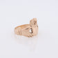 CLADDAGH Ring. 9k Vintage Irish Claddagh Heart Hands band. 9k Yellow Gold Love Loyalty Friendship Ring. st(92)