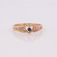 Black Hills Gold Ring. Open Heart band. Tiny Blue Sapphire 10k Multi-Tone Black Hills Gold Statement Ring. st(62)