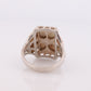 Black Hills Gold Sterling Silver Ring. Large 10k Gold Inlay made by Black Hills Gold Band st(77)
