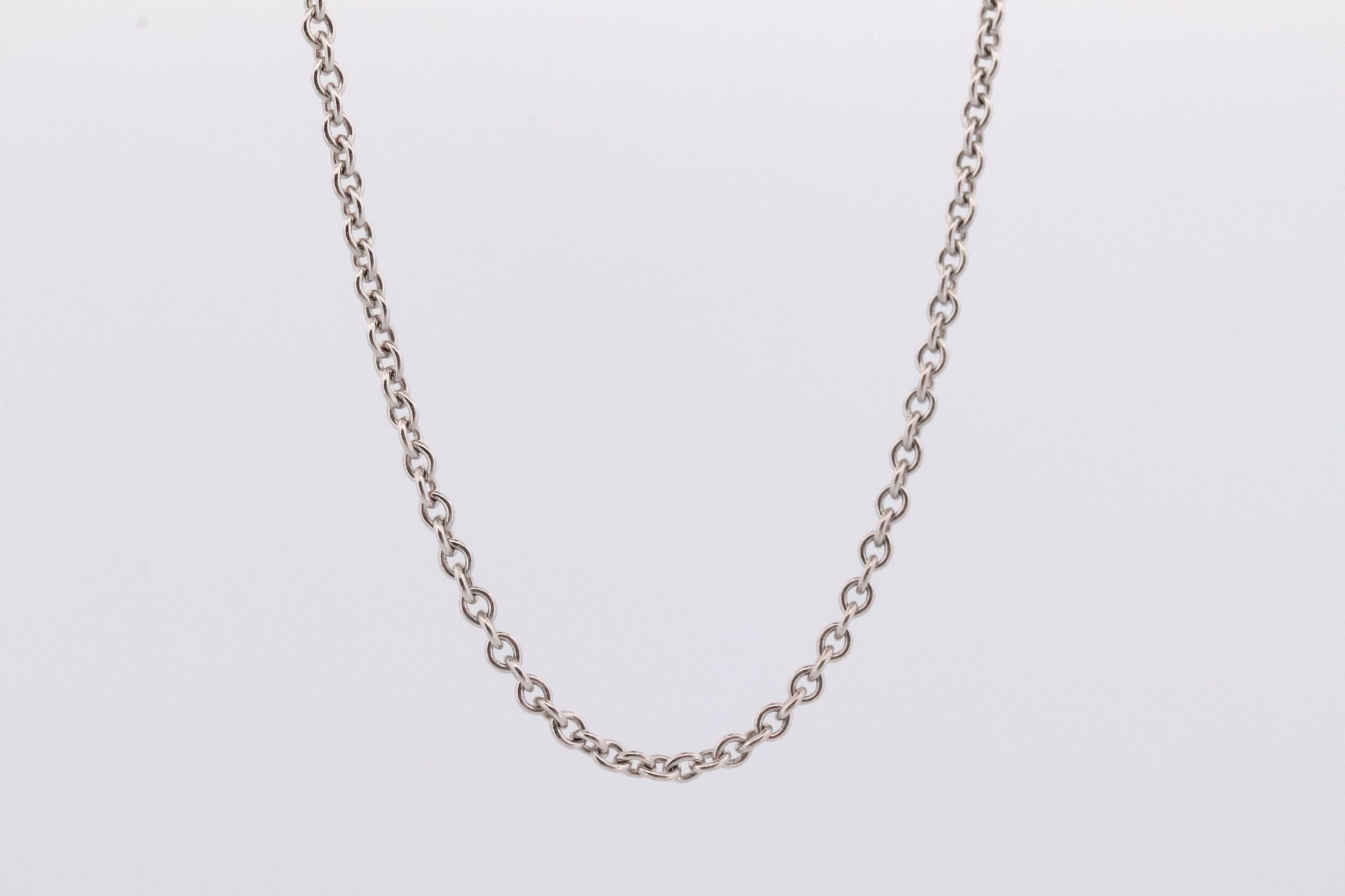 Solid Platinum Necklace. Cable Platinum Bracelet 950PT. Thin White Plat Necklace chain. 20in 5.2grams st(316)