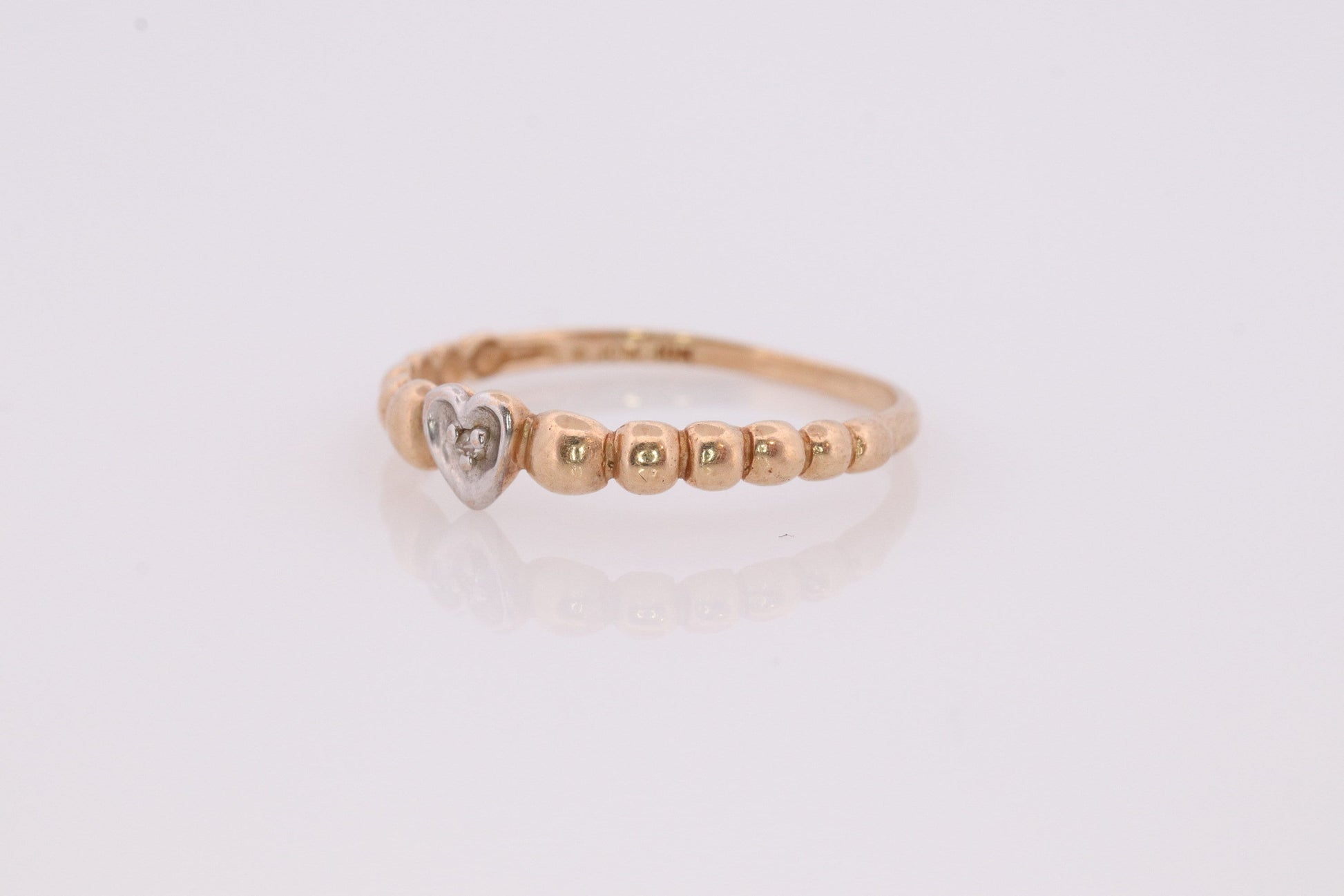 14k Heart Heart Ring. 14k Dainty Bubble hearts promise ring. Thin heart ring. st(62)