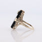 Art Deco Onyx and Diamond Ring. 14k Yellow Gold Rectangle Onyx and Diamond ring. Mourning ring. st(115)