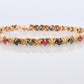 14k Multi-Color Gem Bracelet. Heavy XOXO Round Ruby Emerald Sapphire Flower Cluster arrangement Kiss Hug bracelet. (st220)