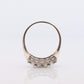 14k Diamond Row Cluster ring. 1ctw of genuine Natural diamonds. 14k White gold Cluster Signet diamond band. st(322)