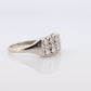 14k Diamond Row Cluster ring. 1ctw of genuine Natural diamonds. 14k White gold Cluster Signet diamond band. st(322)