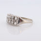 14k Diamond Row Cluster ring. 1ctw of genuine Natural diamonds. 14k White gold Cluster Signet diamond band. st(322)