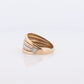 14k Textured Wide Dome 14k Yellow and White Gold Band. 14k Engraved and Textured ring. Diamond Cut Dome ring. st(144)