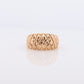 14k Textured Wide Dome 14k Yellow Gold Band. Heavy JCM 14k Engraved and Textured ring. Diamond Cut Dome ring. Pineapple design st(144)