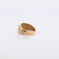14k Textured Wide Dome 14k Yellow Gold Band. 14k Engraved and Textured ring. Diamond Cut Dome ring. st(144)
