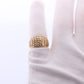 14k Textured Wide Dome 14k Yellow Gold Band. 14k Engraved and Textured ring. Diamond Cut Dome ring. st(144)