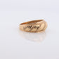 14k Textured Diagonal Wide Dome 14k Yellow Gold Band. 14k Engraved and Textured ring. Diamond Cut Dome ring. st(144)