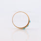 Victorian 18k Turquoise Cabochon stone Ring. 18k UK England Turquoise bezel set band. Gypsy set turquoise band. st(198)