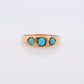 Victorian 18k Turquoise Cabochon stone Ring. 18k UK England Turquoise bezel set band. Gypsy set turquoise band. st(198)