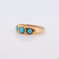 Victorian 18k Turquoise Cabochon stone Ring. 18k UK England Turquoise bezel set band. Gypsy set turquoise band. st(198)