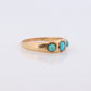 Victorian 18k Turquoise Cabochon stone Ring. 18k UK England Turquoise bezel set band. Gypsy set turquoise band. st(198)