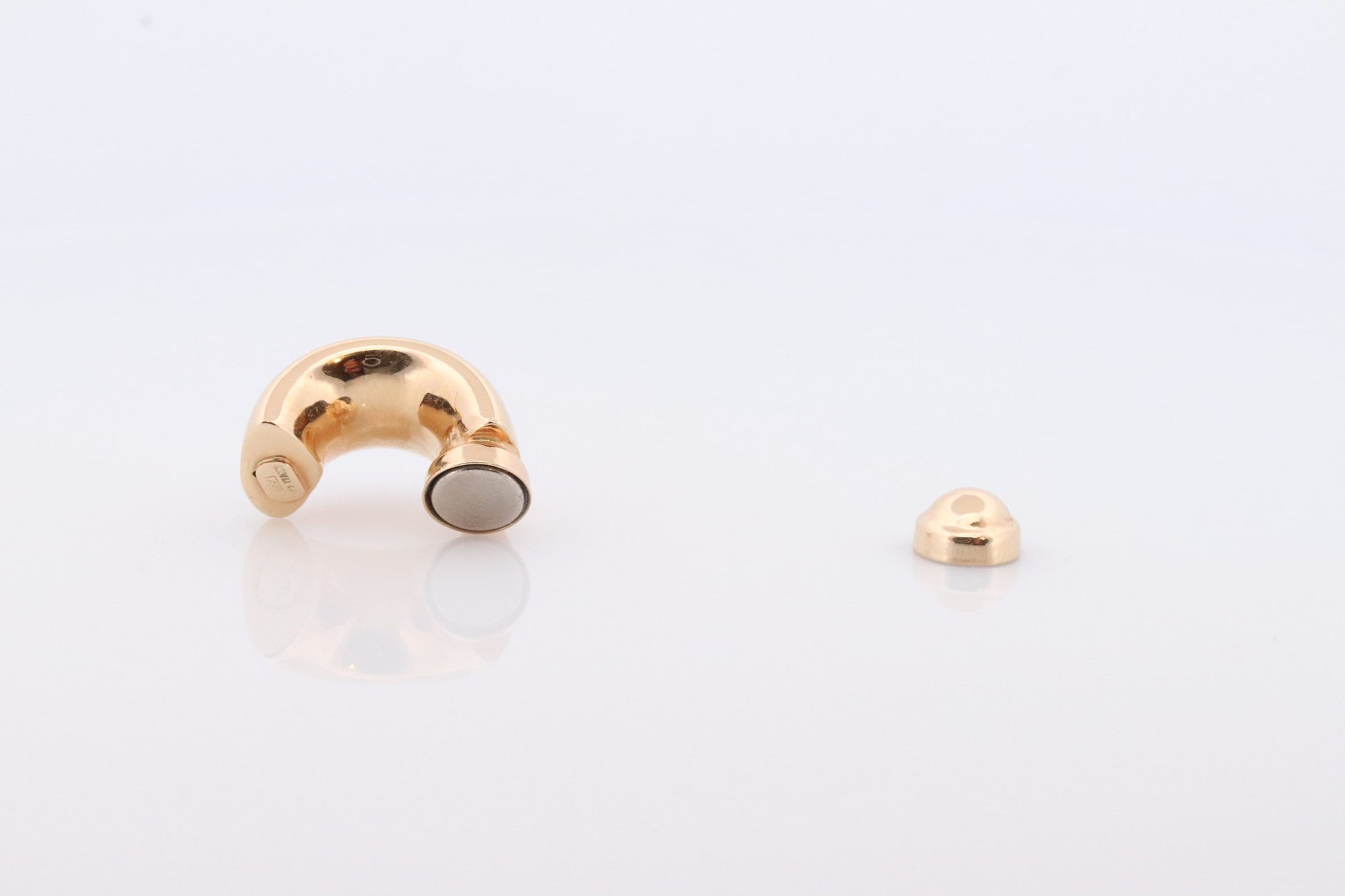 14k Gold Puffed Hollow HOOP Clip On Earrings. Large HOOP earrings Magnetic Hoops for Unpierced Ears. Wide Hoops. st72