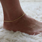 14k Byzantine Anklet. 14k Yellow Gold Wide Flattened Flat Byzantine Long Bracelet Anklet. 3.2grams 4.5mm wide. Italy