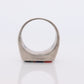 Heavy Navajo Sterling Silver Signet ring. Lapis Turquoise Coral Inlay Design. Mariann Mary Ann Spencer Navajo Tribe. Native American Zuni