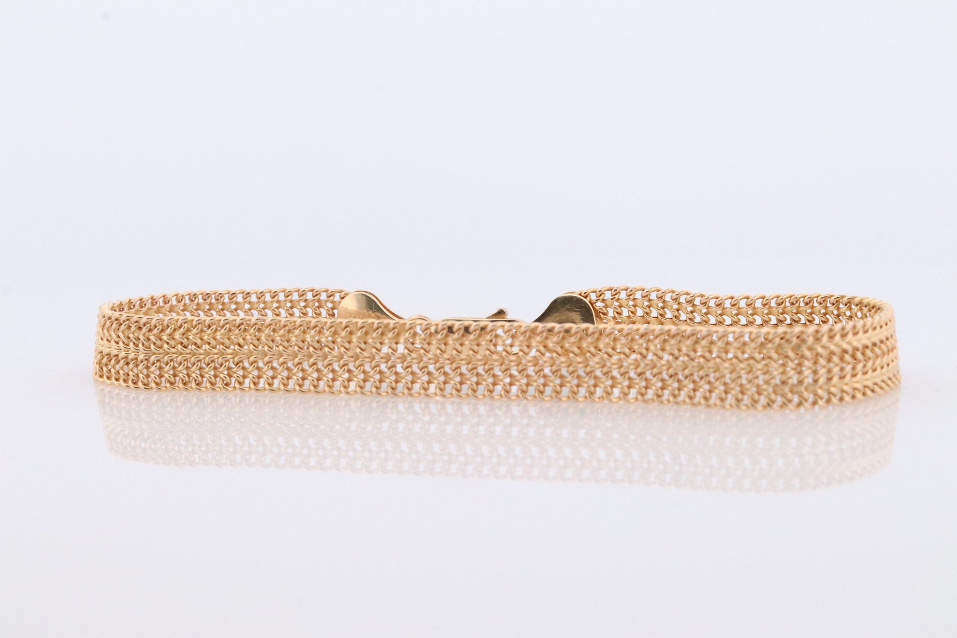 14k Bismark Chain Mesh Bracelet. 14k Chain Mesh link Yellow gold Italian Bracelet. Chainmail Bracelet.
