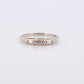 Vintage 14k White Gold Diamond Wedding Band with 3 (triple) stone DIAMONDS. Baguette cut. Rectangle or Emerald band. st(75)