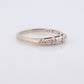 Vintage 14k White Gold Diamond Wedding Band with 3 (triple) stone DIAMONDS. Baguette cut. Rectangle or Emerald band. st(75)
