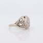 14k Diamond Three stone Bombe Ring. GOTHIC Edwardian Diamond cluster trilogy cocktail ring. 0.37ctw of diamonds st(115)