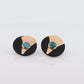 14k Carved Onyx Round Earrings. 14k Onyx and Turquoise bezel set earrings . st(47)