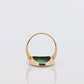 18k Green Jade Thin Glass ring. Jade Bezel set ring. Very rare Jade Flat Signet ring. st(295)