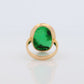 18k Green Jade Thin Glass ring. Jade Bezel set ring. Very rare Jade Flat Signet ring. st(295)