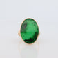 18k Green Jade Thin Glass ring. Jade Bezel set ring. Very rare Jade Flat Signet ring. st(295)