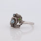 10k Blooming Flower and leaves ring. Multi gem Topaz flower ring. st(89)